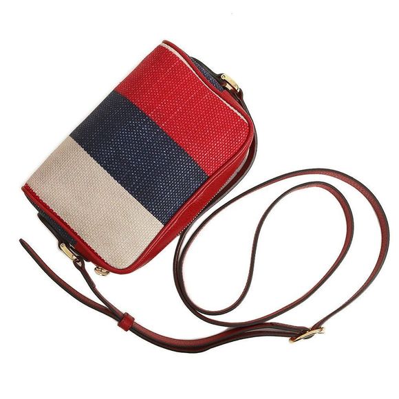 Gucci Sylvie Baia Della Stripe Ophidia Canvas Calfskin Leather Tricolor Red - Picture 6 of 9